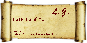 Leif Geréb névjegykártya